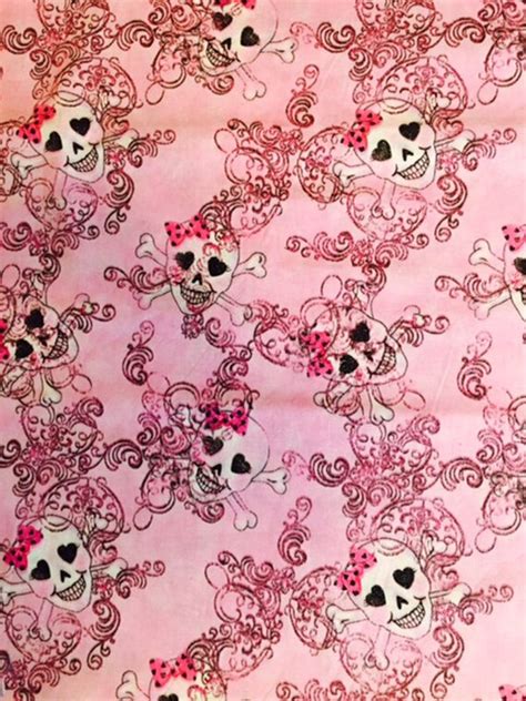 skull metallic pink fabric|Amazon.com: Pink Skull Fabric.